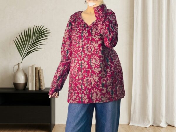 Wine Floral Everyday Kurti