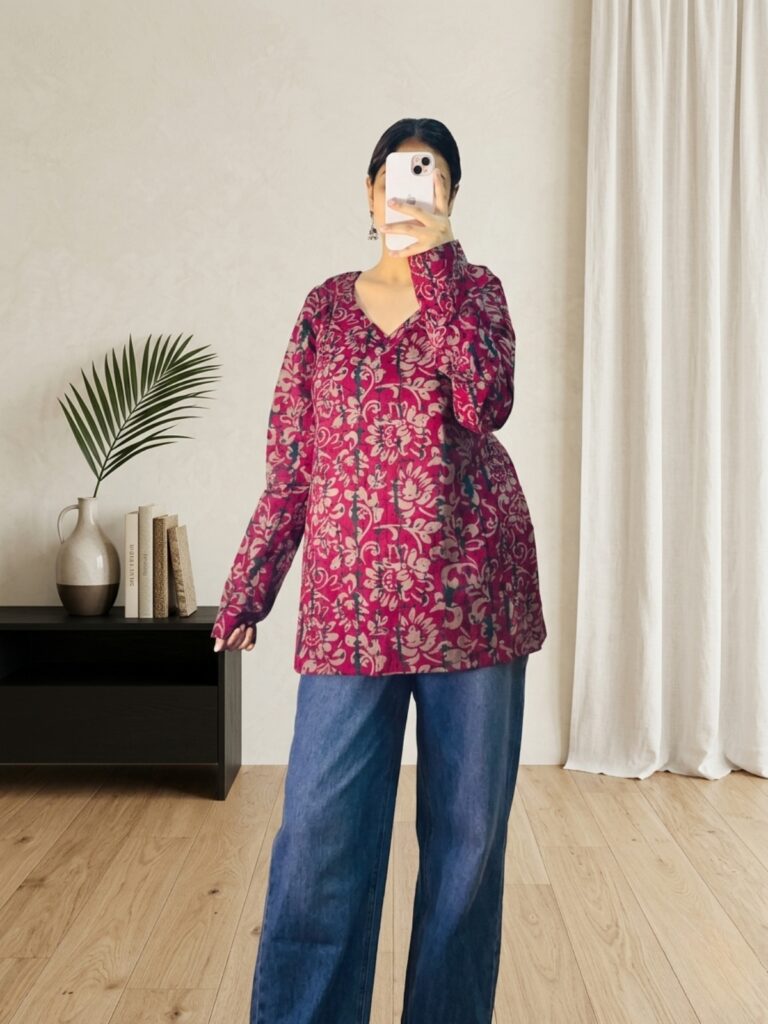 Wine Floral Everyday Kurti