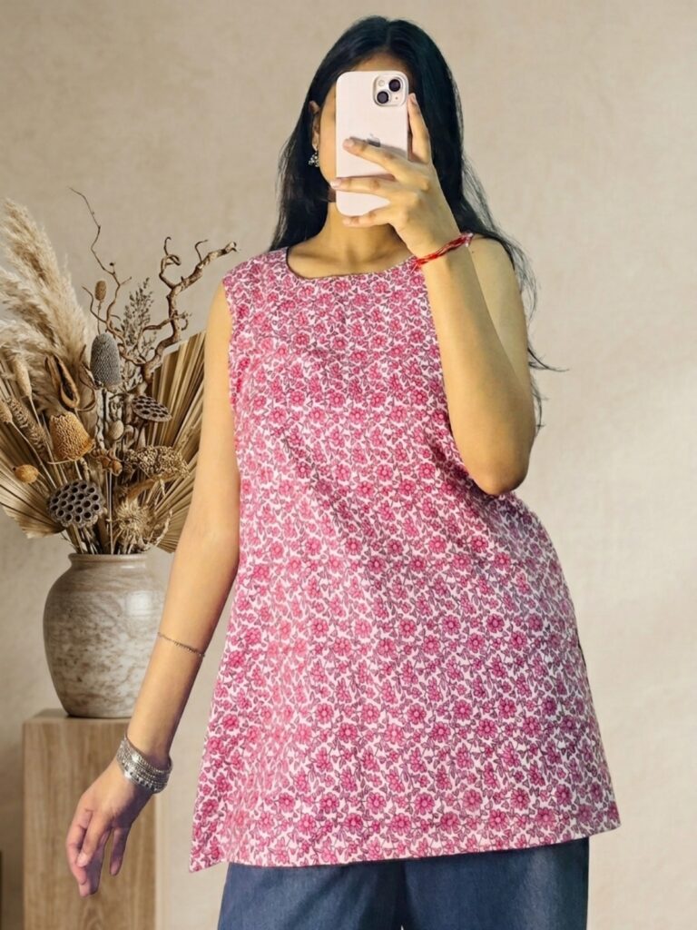 Gulabi Glitch Casual Kurti