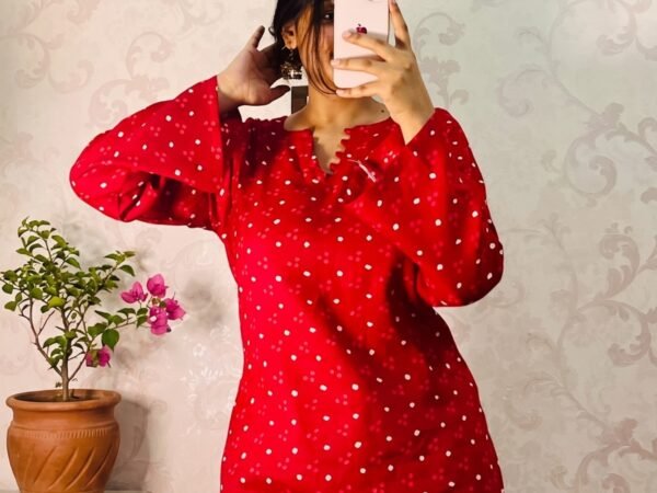 Lal Ishq Bandhani Kurti