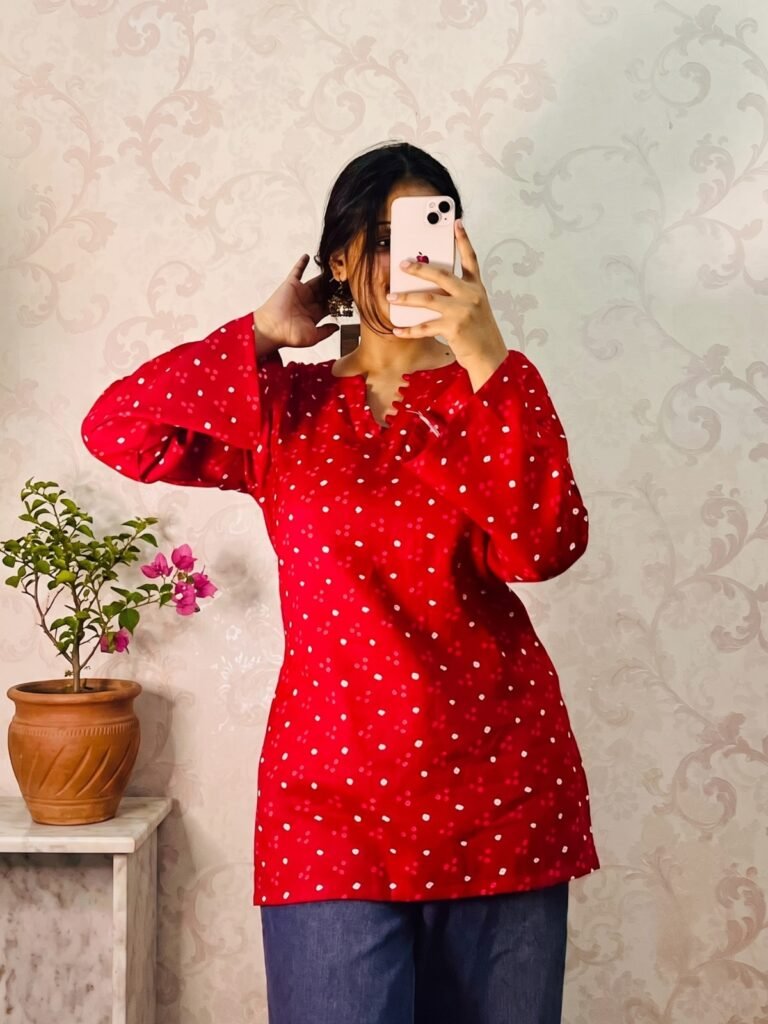Lal Ishq Bandhani Kurti
